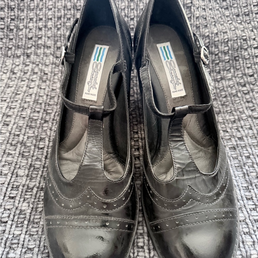 Vintage Black T-Strap Heels by Arnold Churgin
